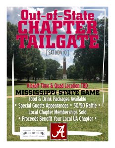 Out-of-State Chapter Tailgate print flyer
