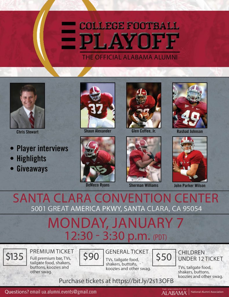 College Football Playoff print flyer Santa Clara Convention Center Jan 7 1230 pm
