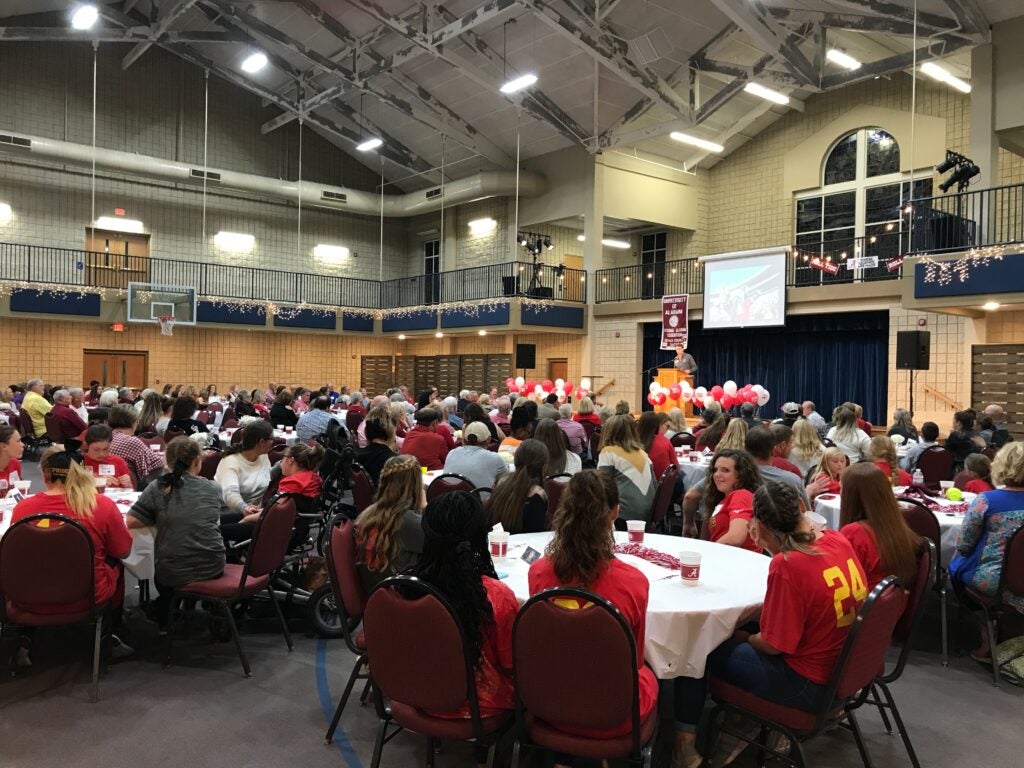 Group of people sitting at tables