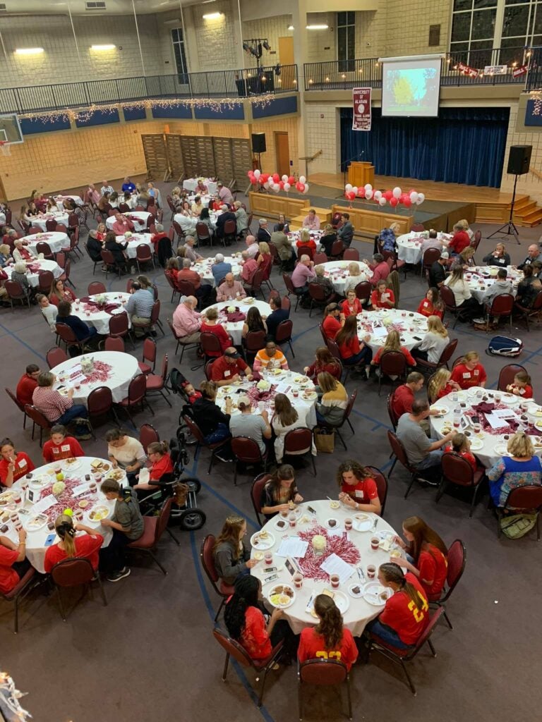Group of people sitting at tables