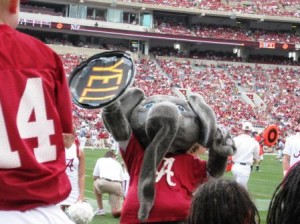 Big Al in football stadium.