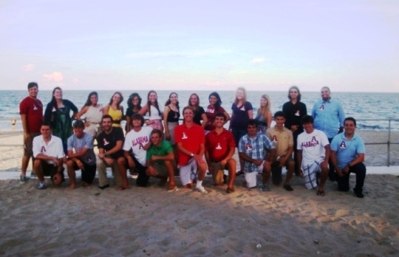 Group of people on the beach.