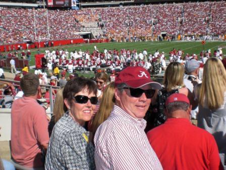 Group of people in football stadium