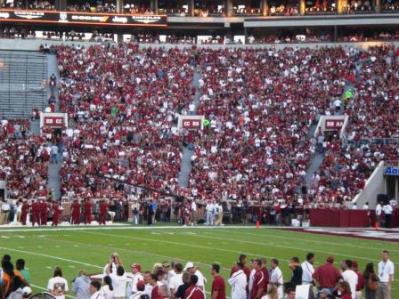 Fans in Football Stadium.