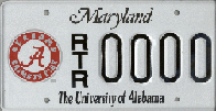 Maryland Licence Plate with circle A on left