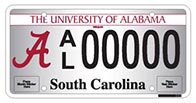South Carolina Licence Plate with big A on left