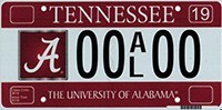 Tennessee Licence Plate with square A on left