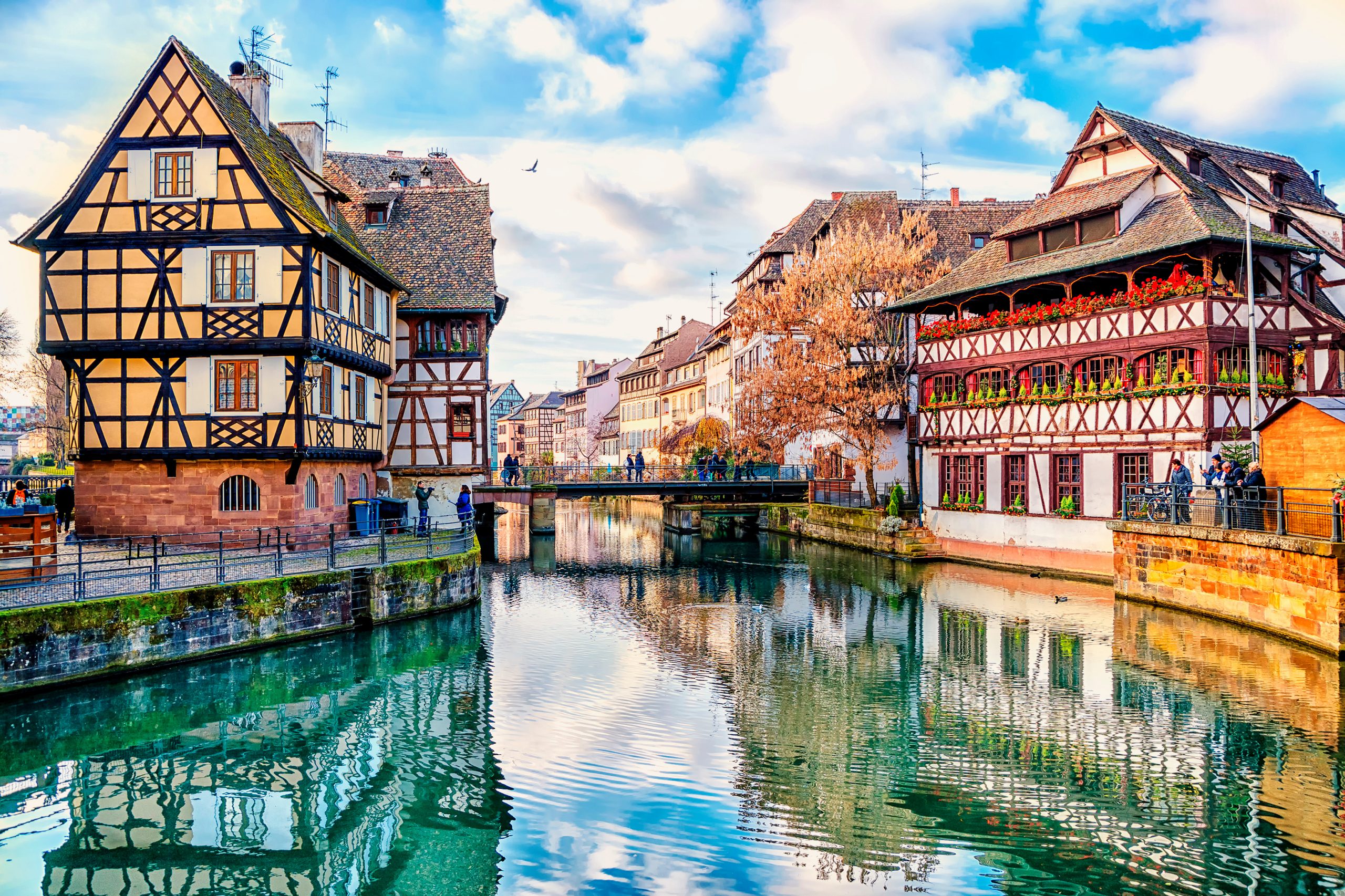 Houses in Strasbourg France on the Rhine River
