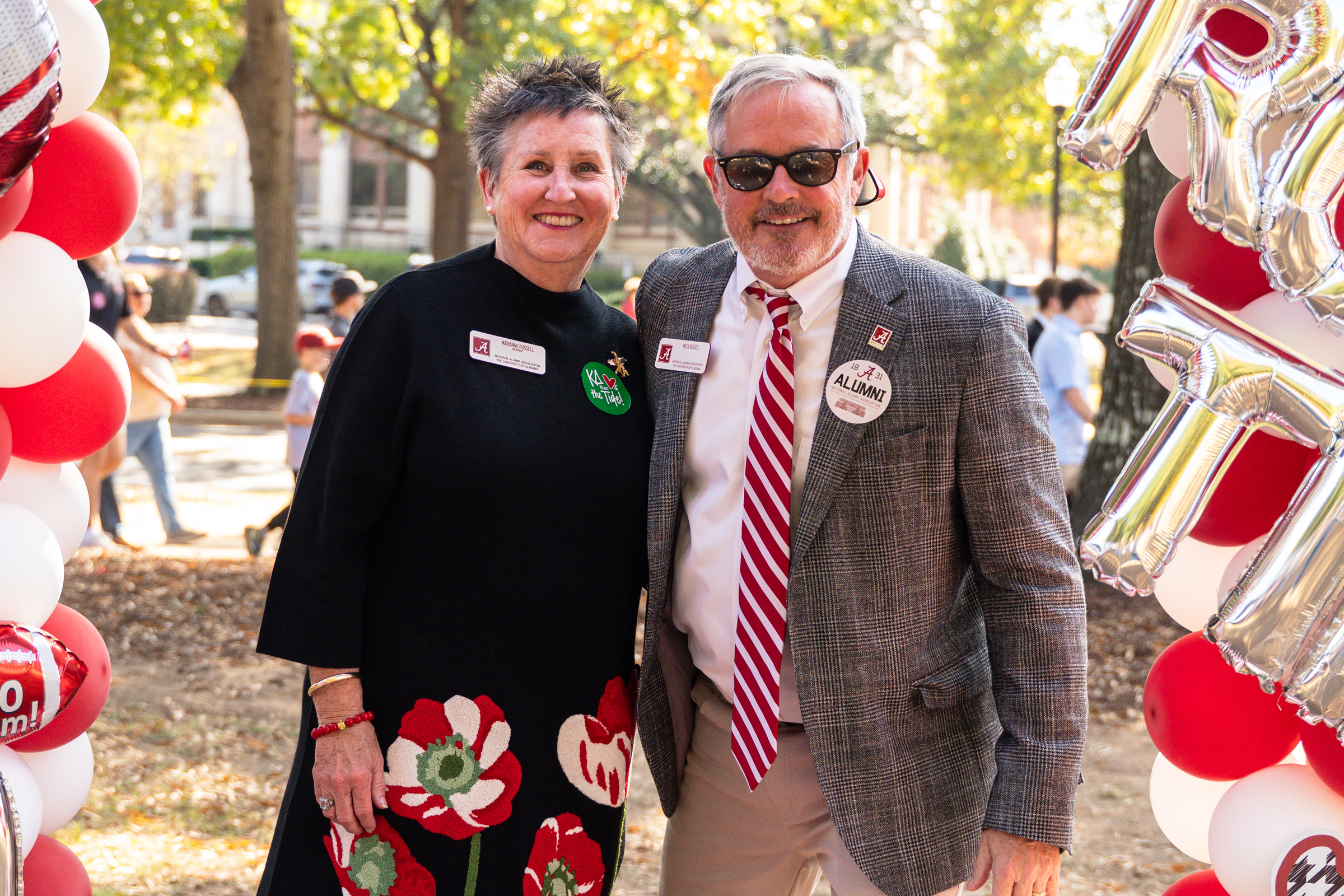 Mack and Marianne Russell on the Quad at homecoming