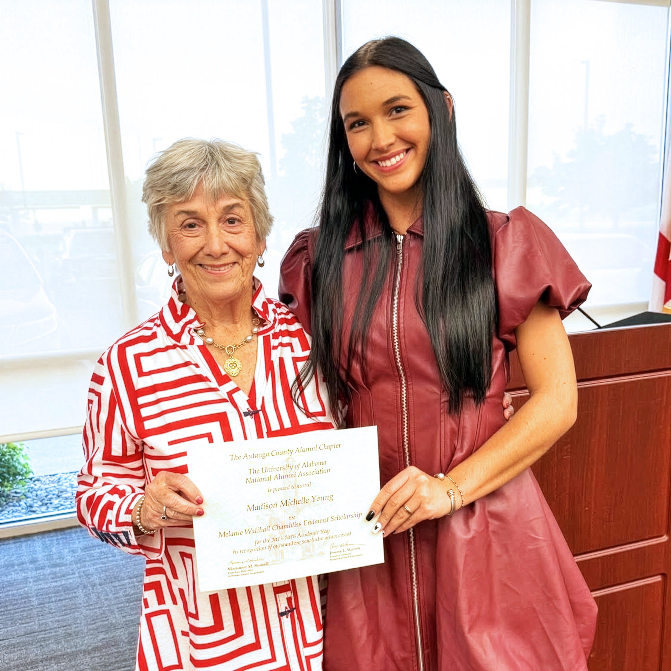 Autauga County Chapter scholarship presentation