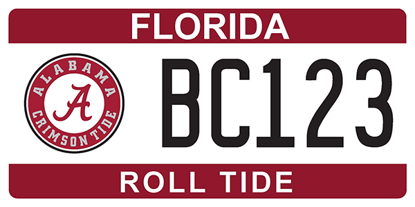 Florida Licence Plate with circle A on left
