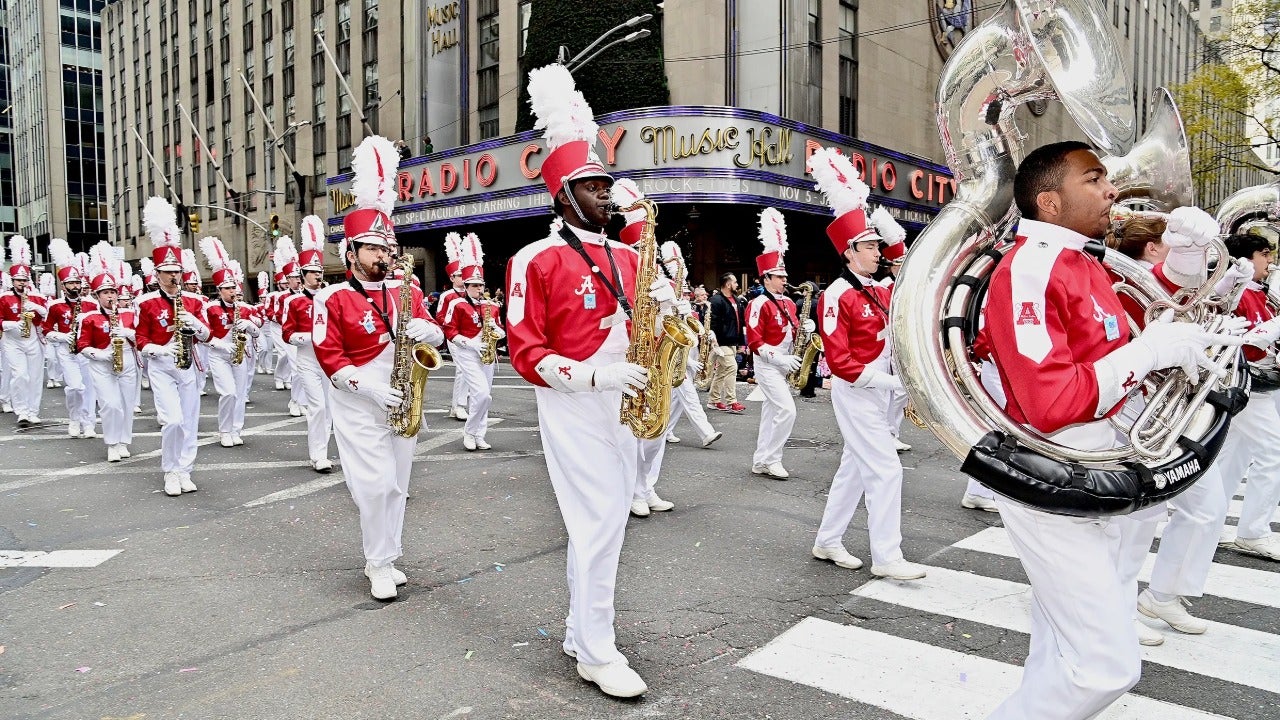 The University of Alabama Million Dollar Band marching in the Macy’s Thanksgiving Day Parade