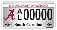 South Carolina Licence Plate with script A on left