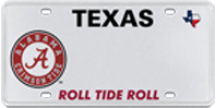 Texas Licence Plate with circle A on left